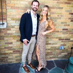 Natural leopard dress worn once